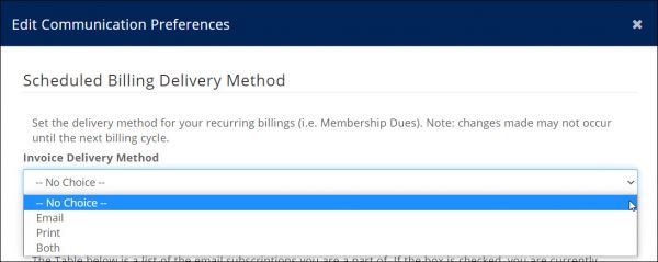 Edit Invoice Delivery Preference in the Info Hub